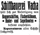 Anzeige Zeitung Schiffbauerei Vacha