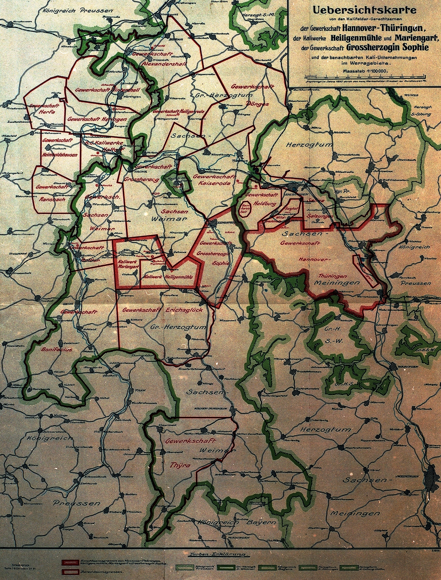 Landkarte Kali Thüringen 1910