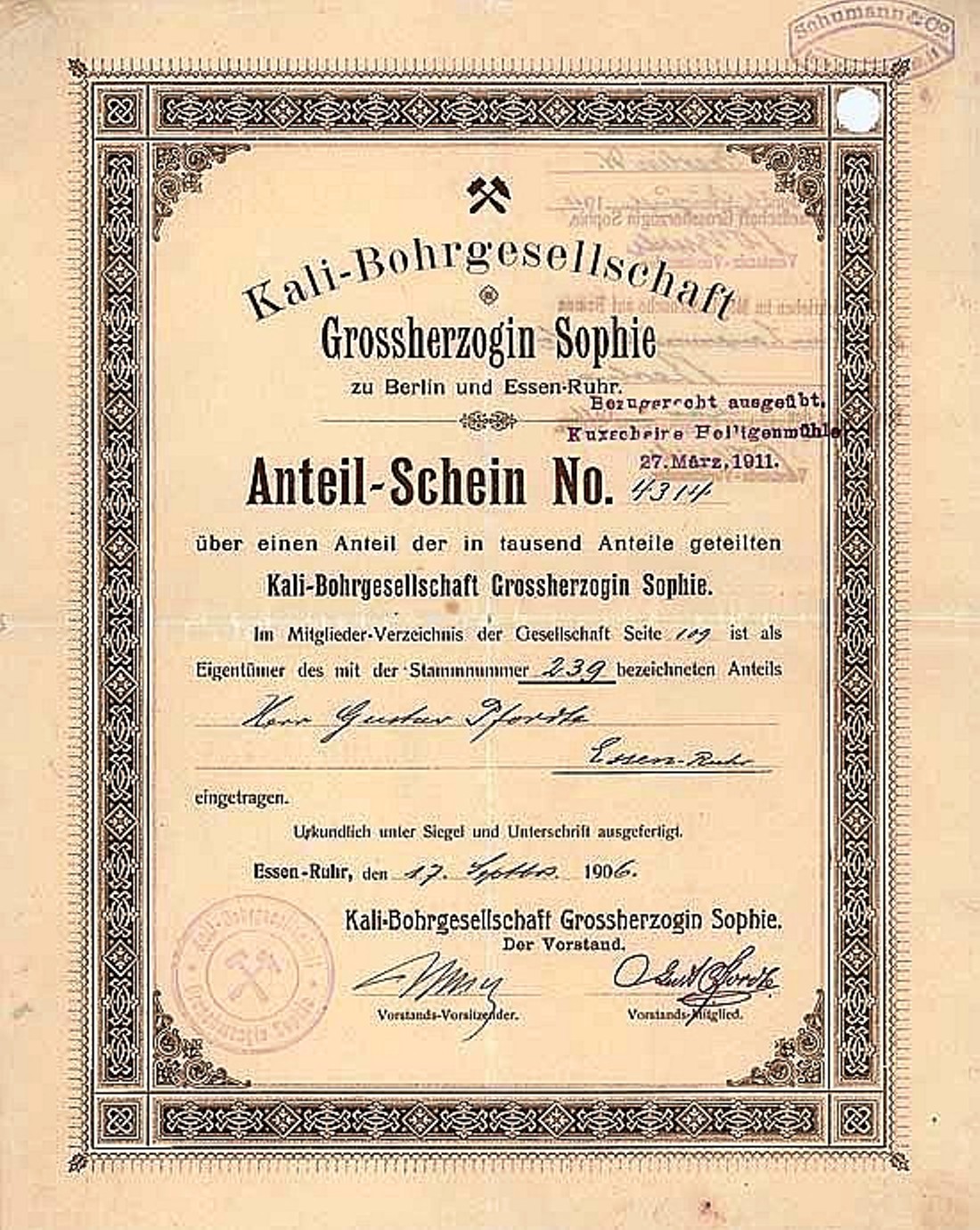 Aktie Schacht Lengsfeld